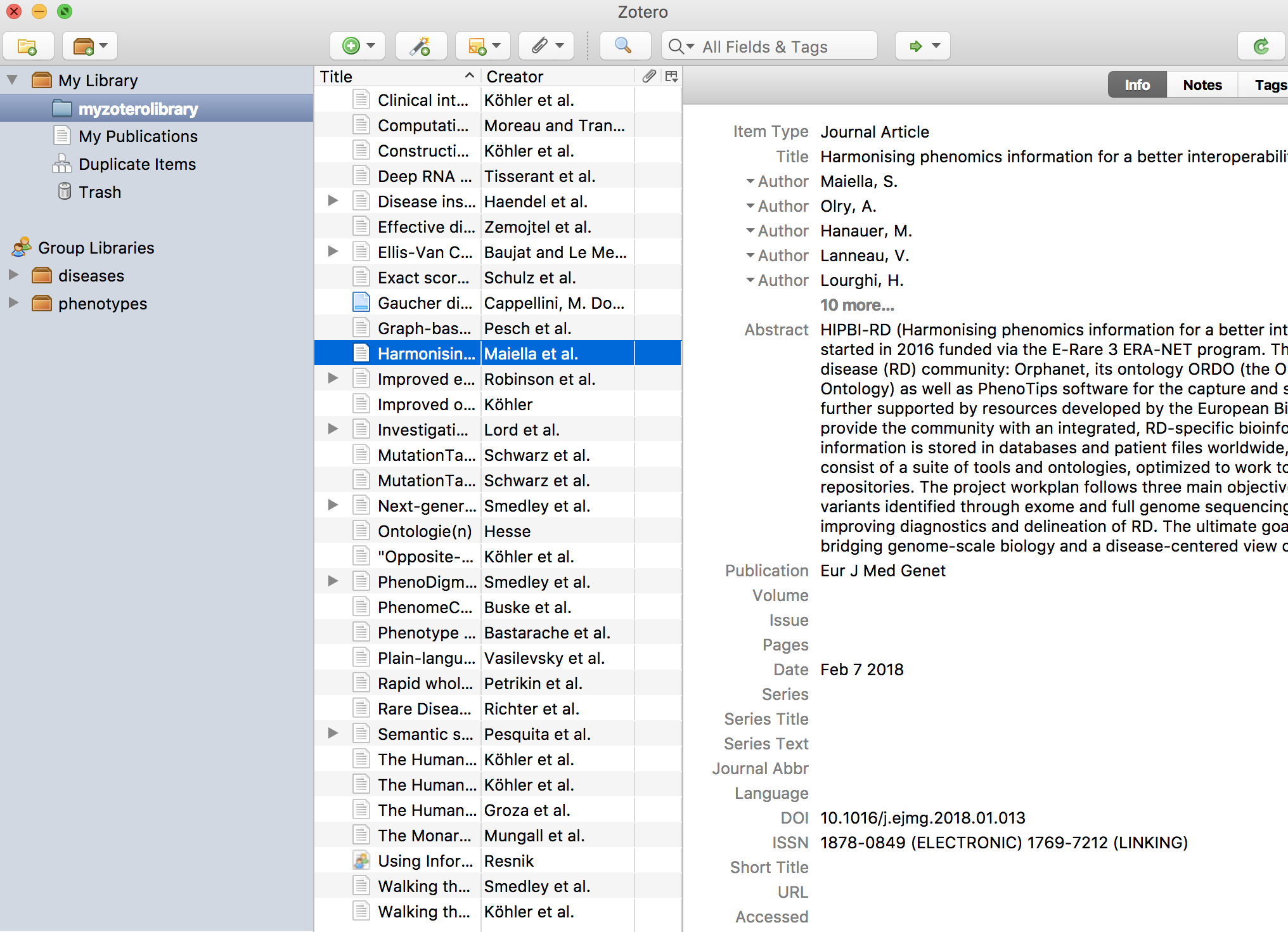 zotero tool bar for mac